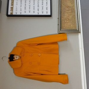 TULLE  GOLDEN SUNKISSED CROPPED PEACOAT WITH POCKETS